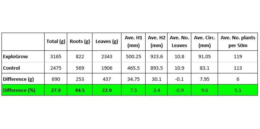 Biostimulant Seed Treatment On Maize Chart