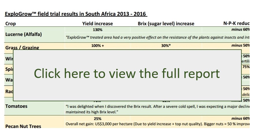 Organic biofertilizer field trial results in South Africa from 2013 to date (updated: 08 June 2016)